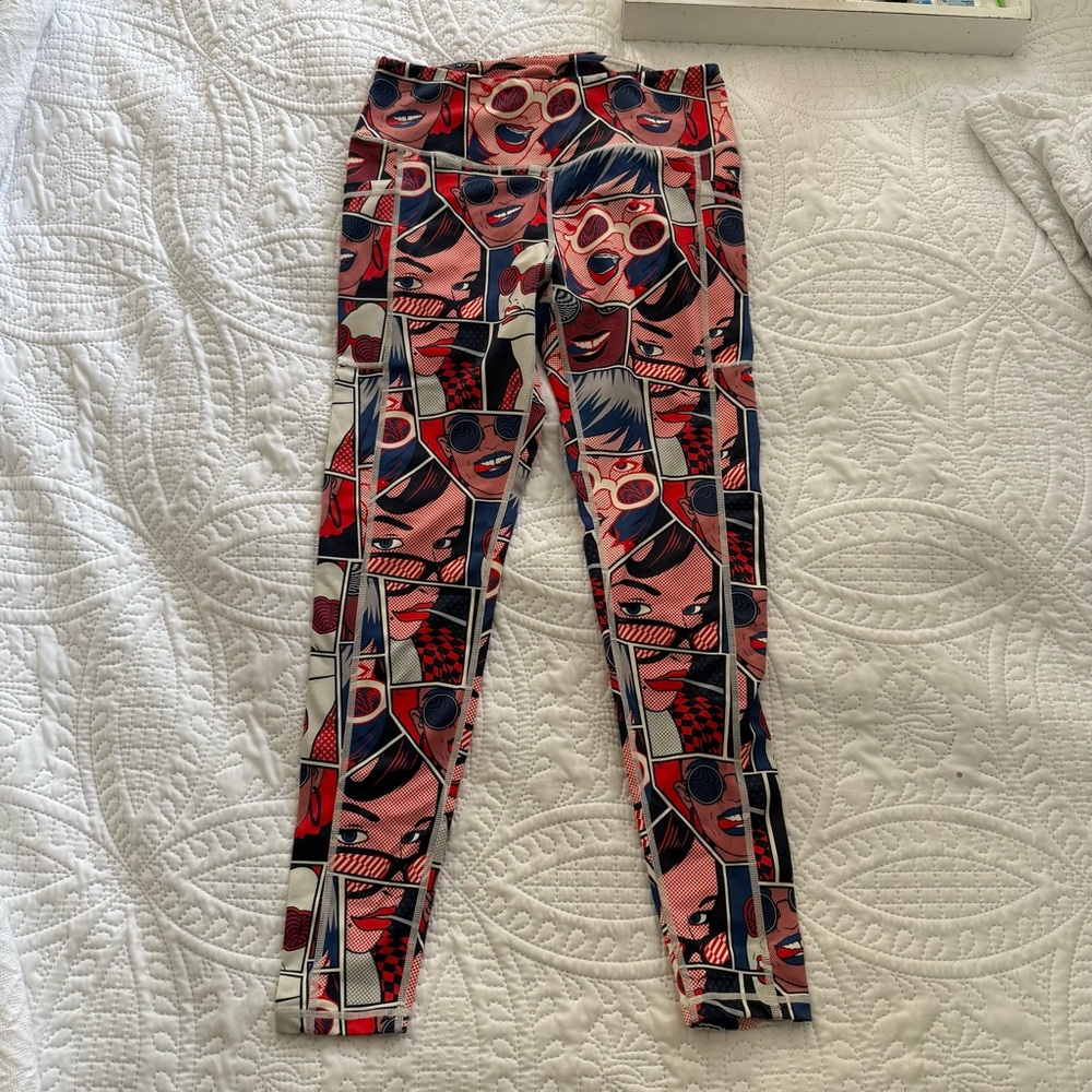 Constantly Varied Gear CVG Size Medium M Colorful Comic Print Leggings Trio - Picture 7 of 11